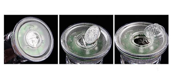 Fire 200ml lysende kopper LED glødende vann diamant kopp furu