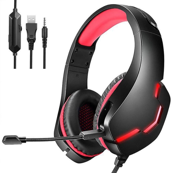 Ohpa J10 Deeplighting Corded Gaming Headphones On Ear Multiplatform Röd