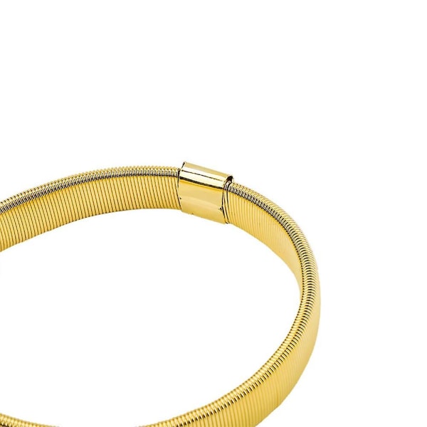 Anti-halk skjorta ärmar metall armband Stretch elastiska armband Armband ärm hållare 1 par (guld)