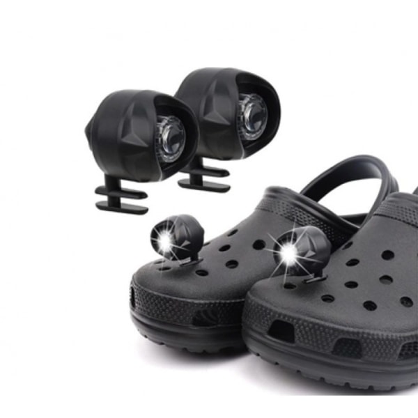 Svarta strålkastare för Croc Shoes- 2X Glow in The Dark LED Clogs Sh