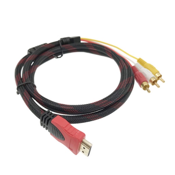 HDMI TIL 3RCA rød hvid gul differentiel kabel med net HDMI TIL AV tv set top box forbindelseskabel forgyldt