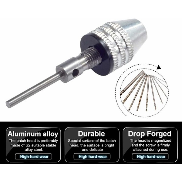 Nyckellös Mini 3-back Chuck Skruvmejseladapter med Snabbväxling 2.