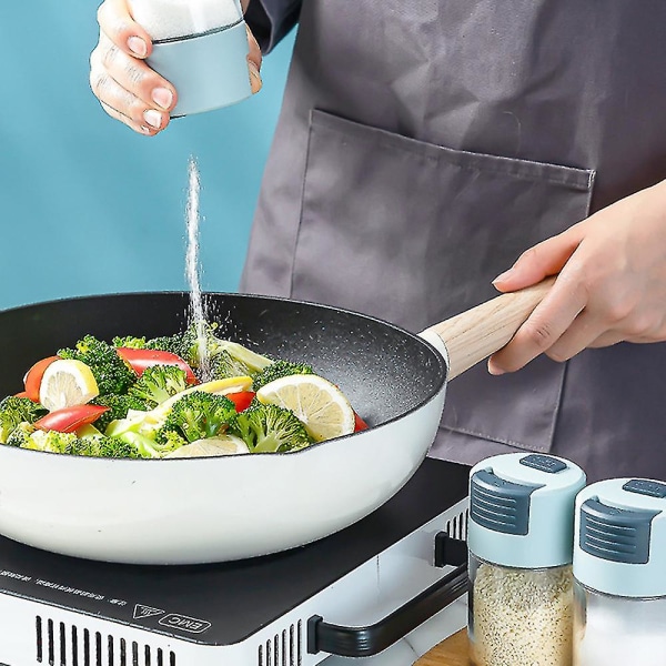 Mätande salt- och pepparkvarnar glasflaska kvantitativ varje tryck 0,5 g beige