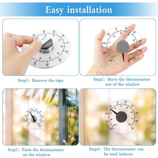 Vanntett vindus termometer 1 stk selvklebende vindu temperatur gjennomsiktig temperatur overvåking termometer