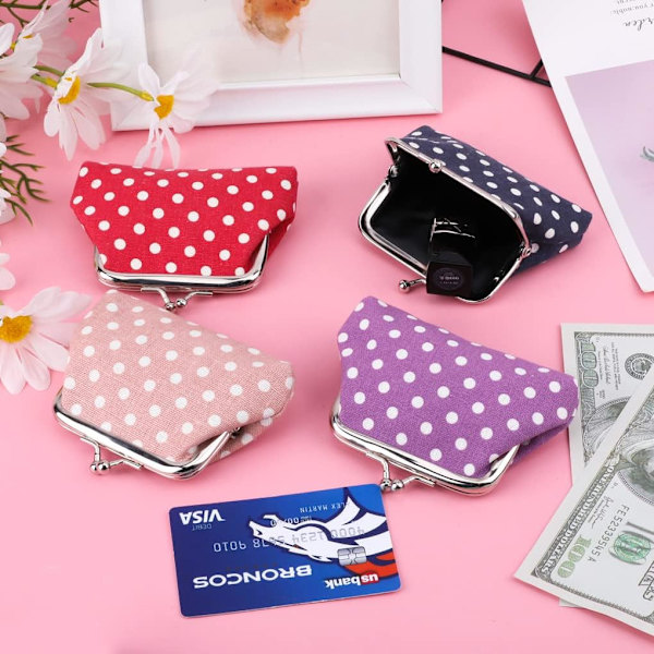 4 stycken prickiga myntplånböcker Prickiga myntplånböcker Spänne Klick Klack