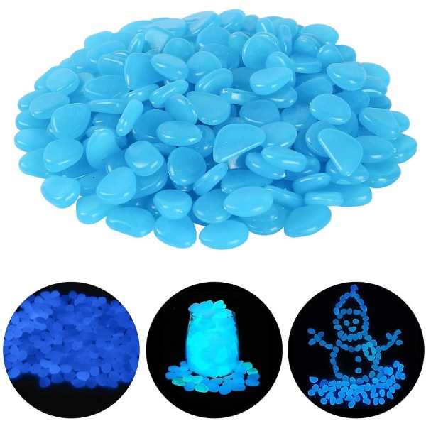 50 stk Glow In The Dark Pebble Stones Luminous Dekorative For Akvarium Hage Sti Pathway Blomsterpottseng Glødende Rosa