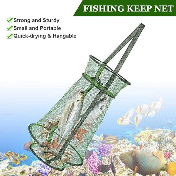 2 stk. Foldbar fiskenet Net Fish Trap 55 * 33cm Fiskenet