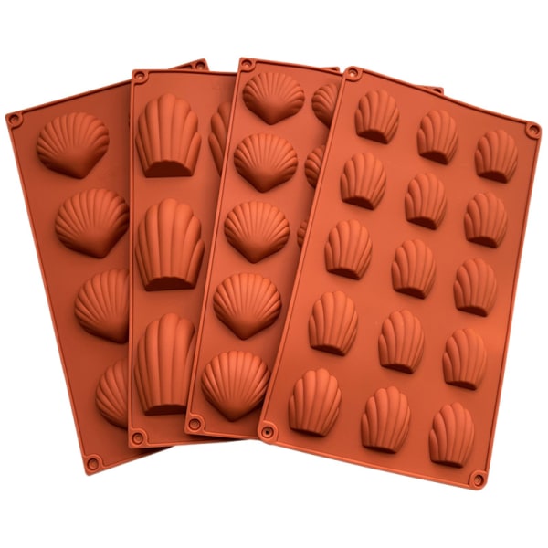 (9 Hulrum Brun) Mini Madeleine Silikonform 2 Stykker Non-Stick Madeleine Form Madeleine Form til Chokolade Mousse Muffin Budding
