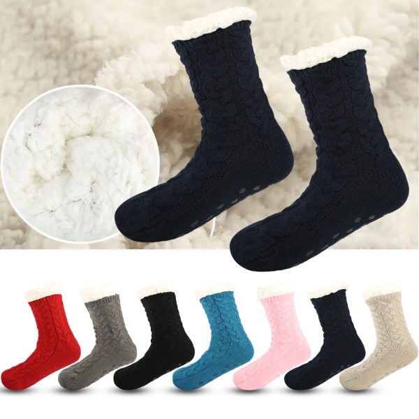 Sockor med mjuk innerplysch och ABS-sula ABS-sockor gosiga sockor