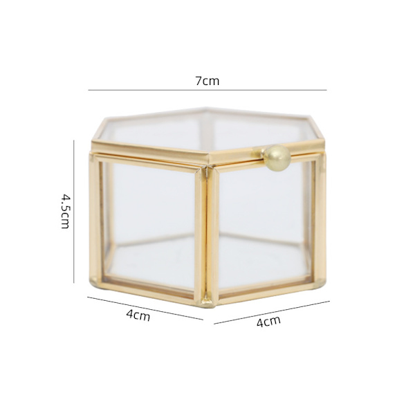 Vintage spejlet bund glas Keepsake Box smykker arrangør, Dec