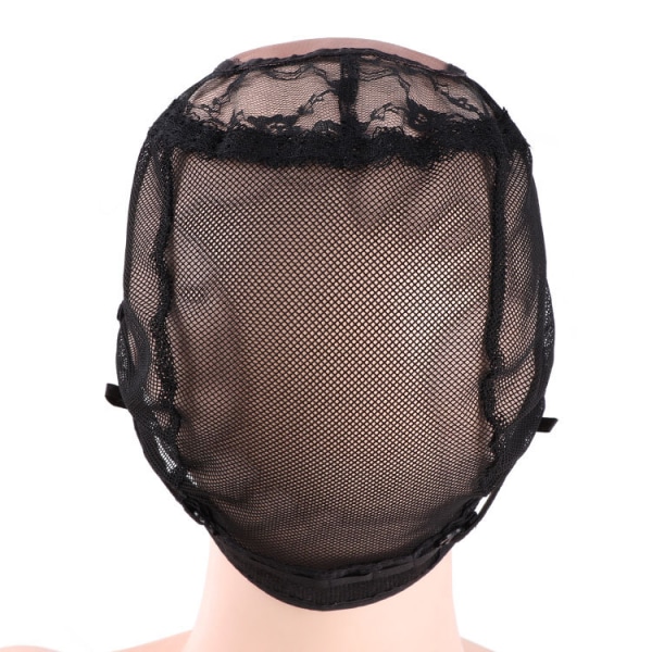 Women's Wig Cap Made Swiss Lace Wig Net Cap 3"X3" Wig Cap (Black M 56cm)