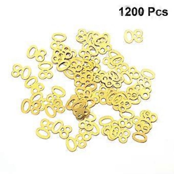 1200 stk Glitter Konfetti Mini Bokstaver Gull Glitter 70 Skinnende Bordnummer 80