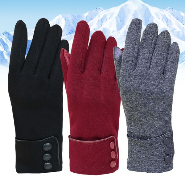 Black Winter Gloves for Women Girls Warm Touch Screen Gloves, Sty