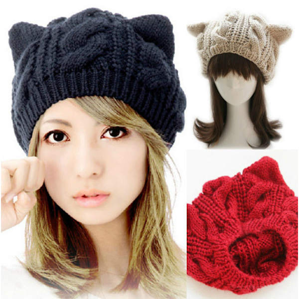 Kvinnors höst basker twist vinter damer stickad hatt japanska Tr