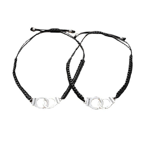 2 st Fashion Smycken Silver Handbojor Kedja Armband Partners In Crime Bästa Vänner Armband