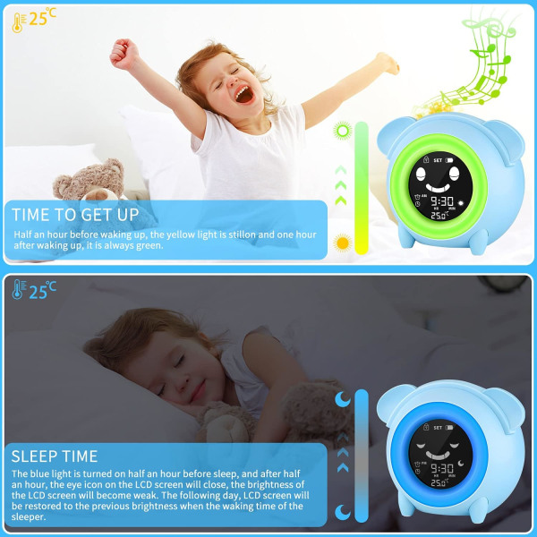 Children's Alarm Clock, Day/Night Educational Children's Alarm Cl