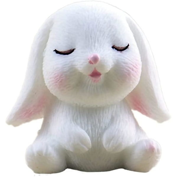 Tecknad kanin minidekoration Söt kanin Trädgårdsväxt Tillbehör Harts（Squint Rabbit）