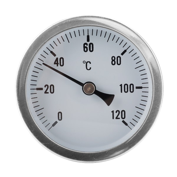 Termometer Rostfritt stål Bimetalltermometer 0-120℃ 63mm Indus