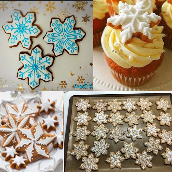 9-delad uppsättning snöflingformade kakformar, 9-delad uppsättning DIY