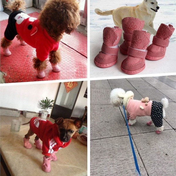 Hundskor Valpskor Snö Tasskydd, Anti-halk Husdjur Sneakers（M）