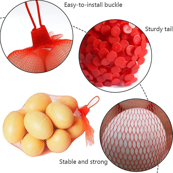 Genanvendelig netpose, 200 stk. nylon mesh grøntsagsnetpose, frugt- og grøntsagsemballage net, til æggenetpose, frugtnetpose