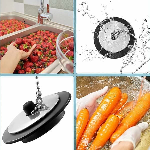 Gummipropp for avløp, krom badekarvaskeservant avløpsstopper gummipropp