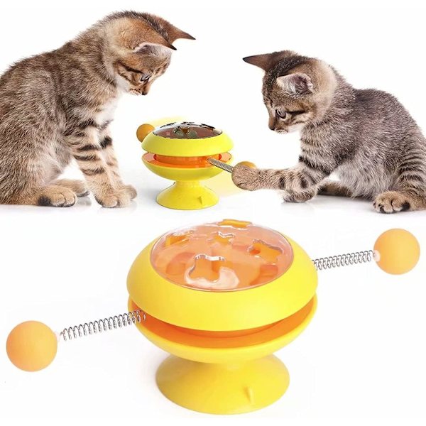 Katt leksak - Väderkvarn - Roterande skiva för katt - Interaktiv leksak med