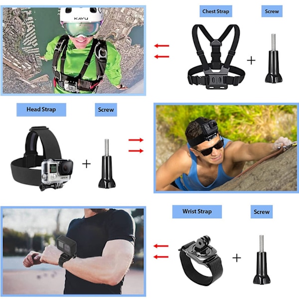 Kameraregnhylsa Tillbehör Set Kit Bundle GoPro Hero10Hero9 Vattentät