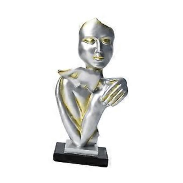 Abstrakt Kramande Par Ansikte Skulptur Kärlek Figurin Alla Hjärtans Dag Present Par Kram Skulptur Ornament för Festival Bondgård (Champagne) Champagne