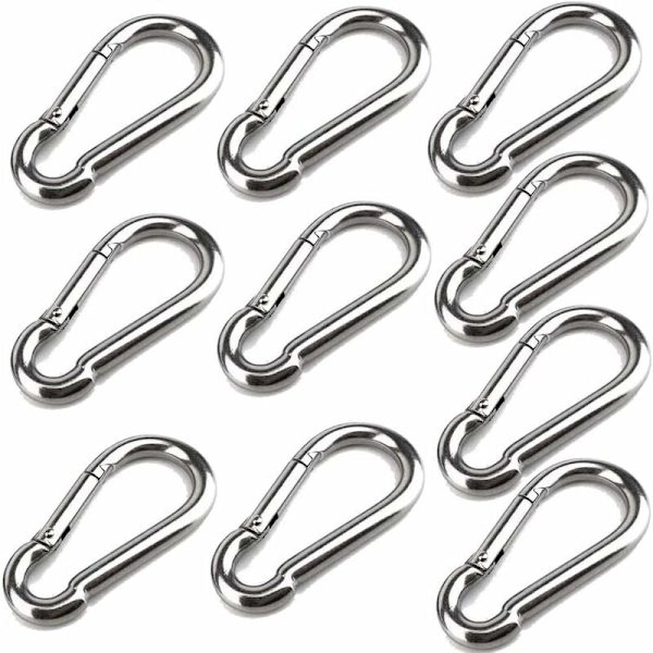 10 x 40mm x 4mm karabiinit, 304 ruostumattomasta teräksestä valmistettu karabiini