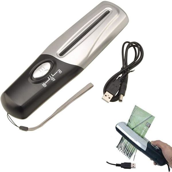 Handhållen / fristående bärbar pappersstrimlare USB eller batteridriven