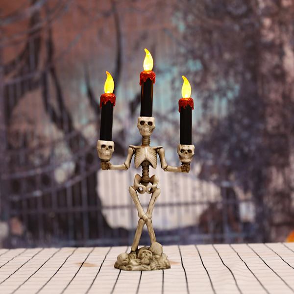 Halloween-luuranko kolme kynttilää elektroninen koriste luminoiva s