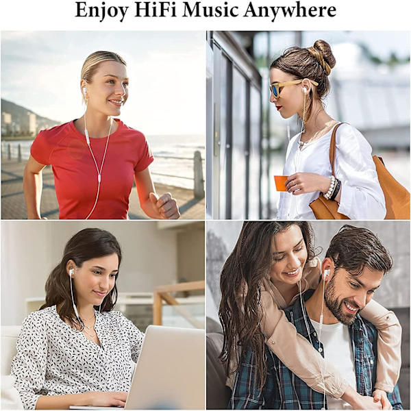 Trådbundna in-ear-hörlurar för iPhone, stereotrådbundna brusreducerande