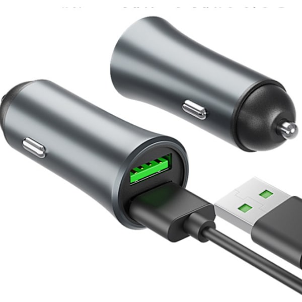 1 stk. biloplader + Android-kabel 1M, en træk USB-biloplader to