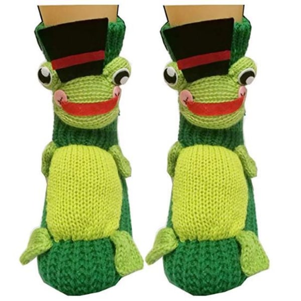 3D three-dimensional cartoon anti slip woolen socks, green frog s