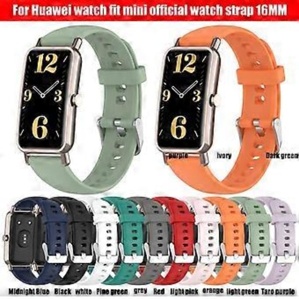 Hihna Huawei Watch Fit Mini viralliseen 16MM kiiltävään rannekkeeseen silikoninen kellon hihna