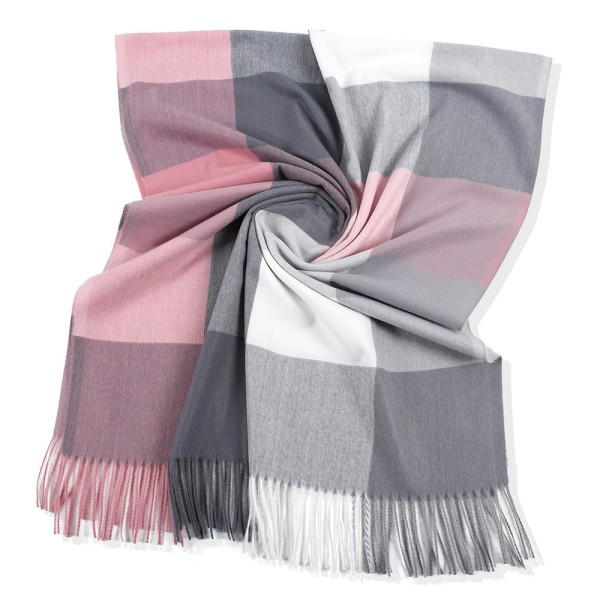 Modetørklæde 1-St. blødt ternet tørklæde med frynser efterårstørklæde
