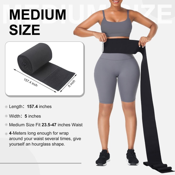 Midjetränare för kvinnor Midjetrimmare Wraps för mage med ögla Snatch Bandage Wrap Plus Size Tummy Wrap