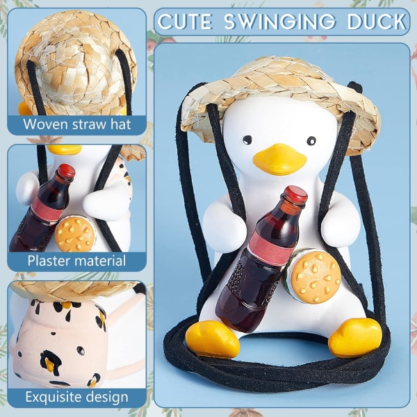 Swing Duck Bilophæng Ornament Sød Swing Duck Bil Vedhæng Swing