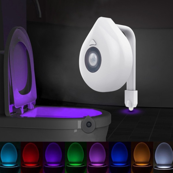 8 - färg LED Toalettavkänningslampa Toalett Human Sensing Commoditie