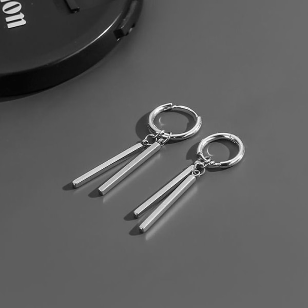 Retro rektangulära örhängen för män 10 mm innerdiameter