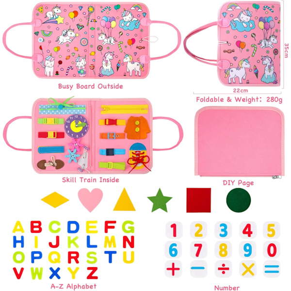 Travel Busy Board Montessori, Montessori Games Educational Toy with Inse