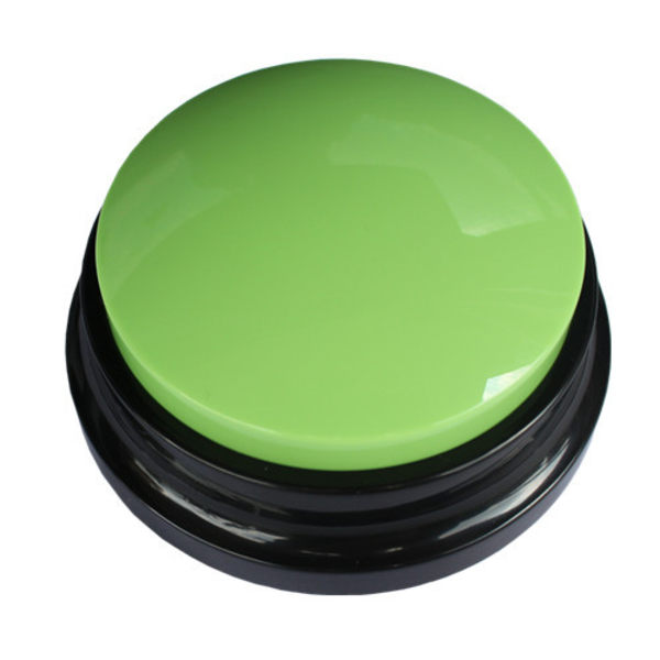 En skrivbar grön hundpratarknapp, diameter 88X höjd 42mm, port
