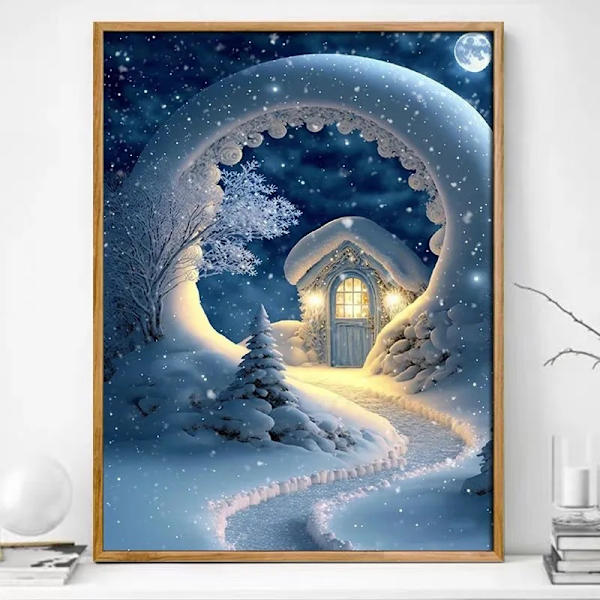 30x40cm Aikuiset Lapset 5D DIY Timanttimaalaussetti - Lumihaltija