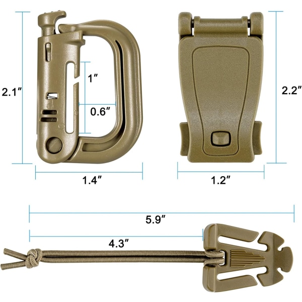 Taktisk Gear Clip Molle Webbing Fastgørelser til Taktisk Rygsæk