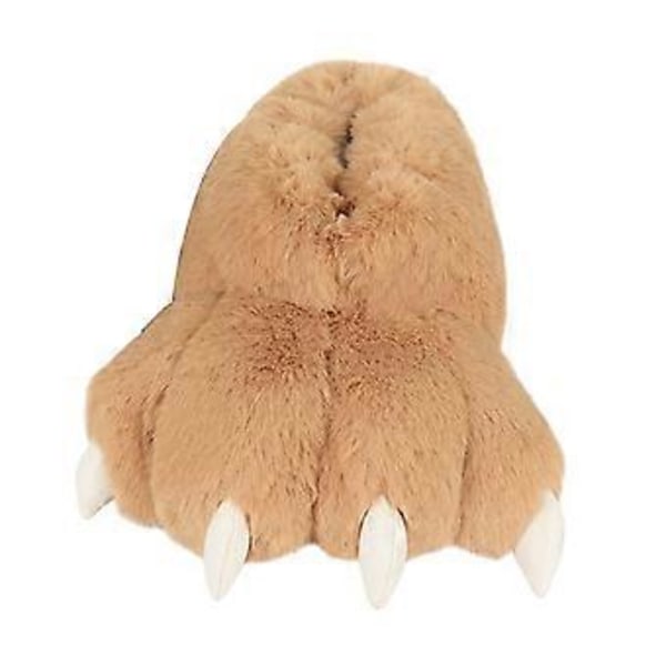 2 stk. Bjørnepote Sutsko Dame Dyrepoter Plys Sutsko Søde Skridsikre Tegneserie Indendørs Hjemmesko Varme Hjemmesko til Soveværelse (Camel) Camel