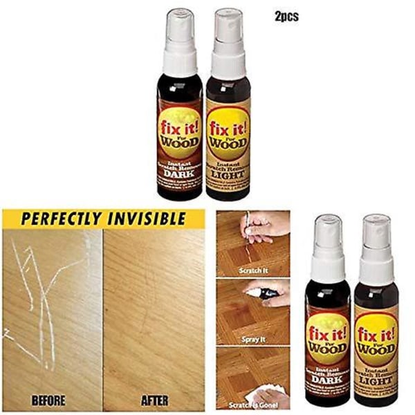 2 stk. Instant Fix Wood Scratch Remover Reparationsmaling til træbord, seng, gulv