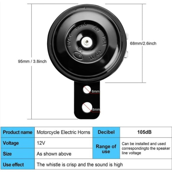 2 stk. Universal motorcykelhorn til scootere, M
