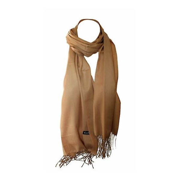 Dam vinter varm sjal kashmir lång wrap sjal rutig stickad halsduk pashmina（kaffe）