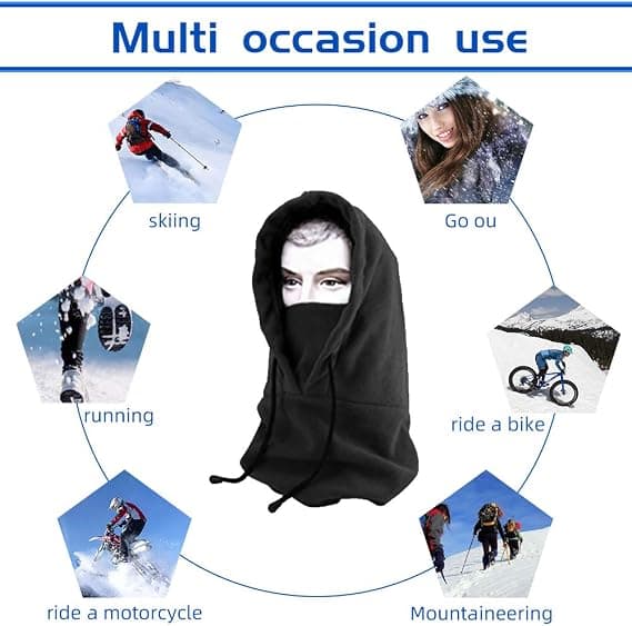 Termisk fleece-hette, vinterhalsvarmer Snoods Maske